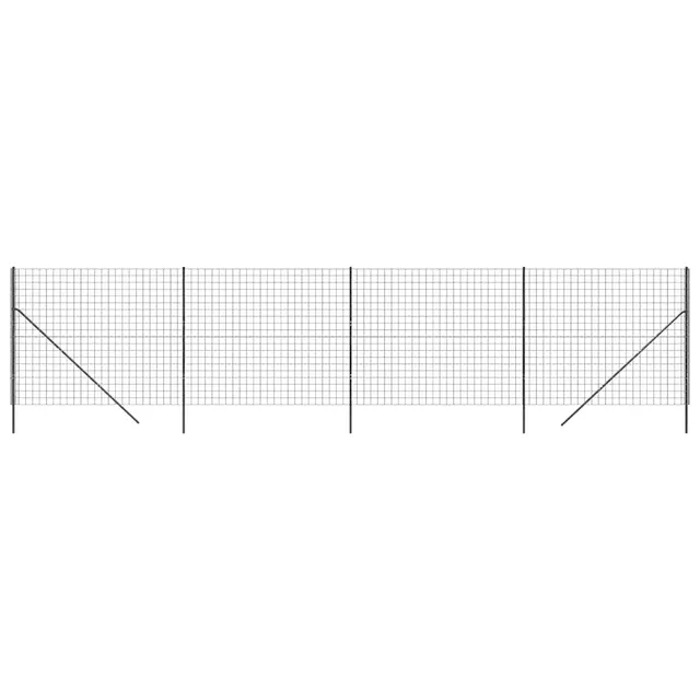 vidaXL Heim & Garten Maschendrahtzaun 2x10 m Anthrazit 100 mm