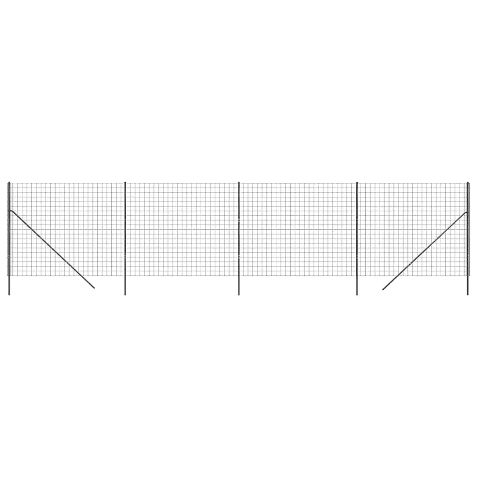 vidaXL Heim & Garten Maschendrahtzaun 2x10 m Anthrazit 100 mm