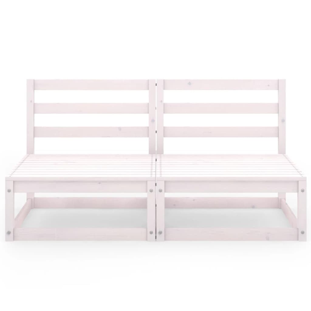 vidaXL Heim & Garten Gartensofa 2-Sitzer Holz Weiß modular