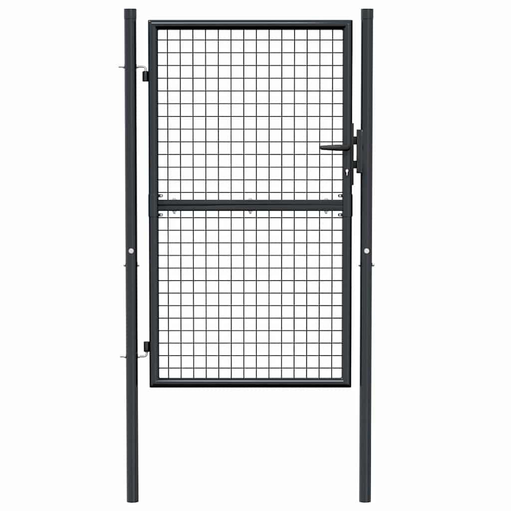 vidaXL Heim & Garten Gartentor 100x150 cm Grau Stahl