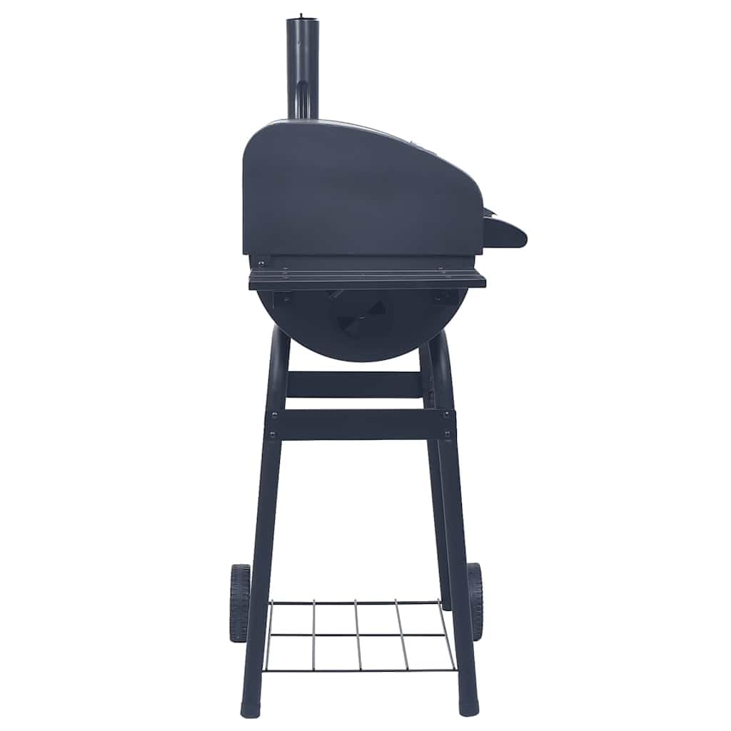 vidaXL Heim & Garten Holzkohlegrill Smoker Schwarz mit Deckel