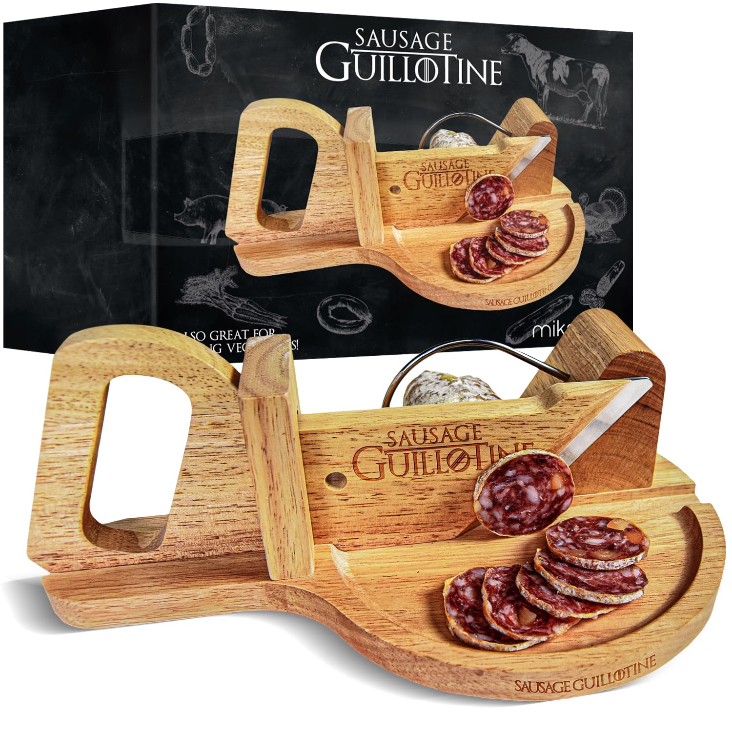 Mikamax Bar & Kitchen Wurstschneider Guillotine Holz