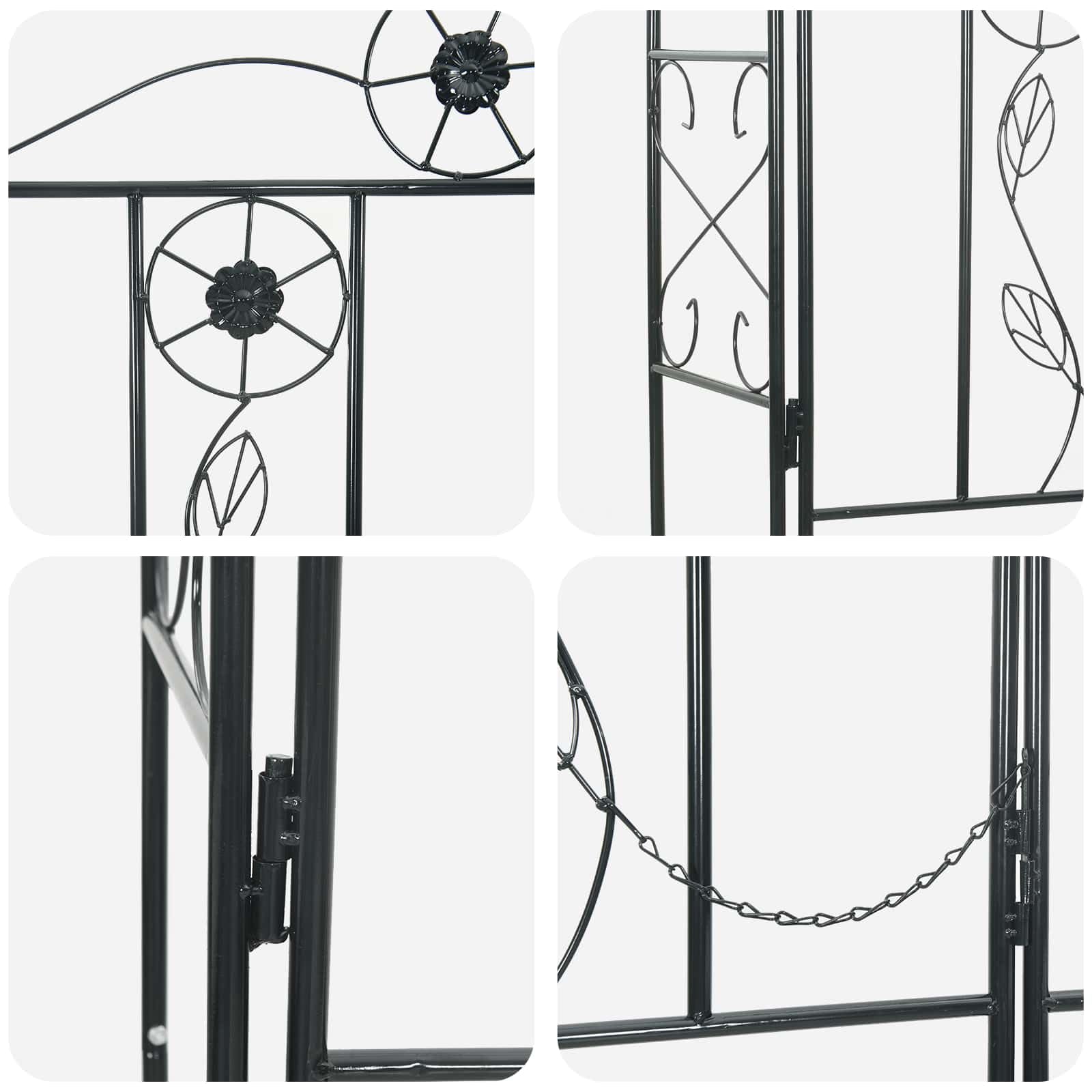vidaXL Heim & Garten Gartenbogen 115x37x226 Schwarz Stahl
