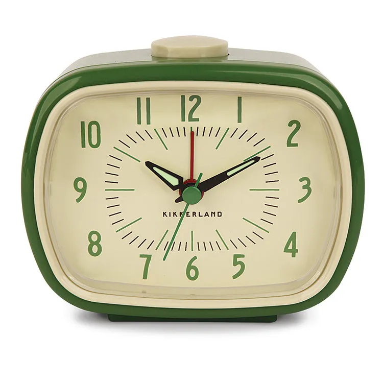 Kikkerland Home Retro Wecker Grün Analog mit Alarm