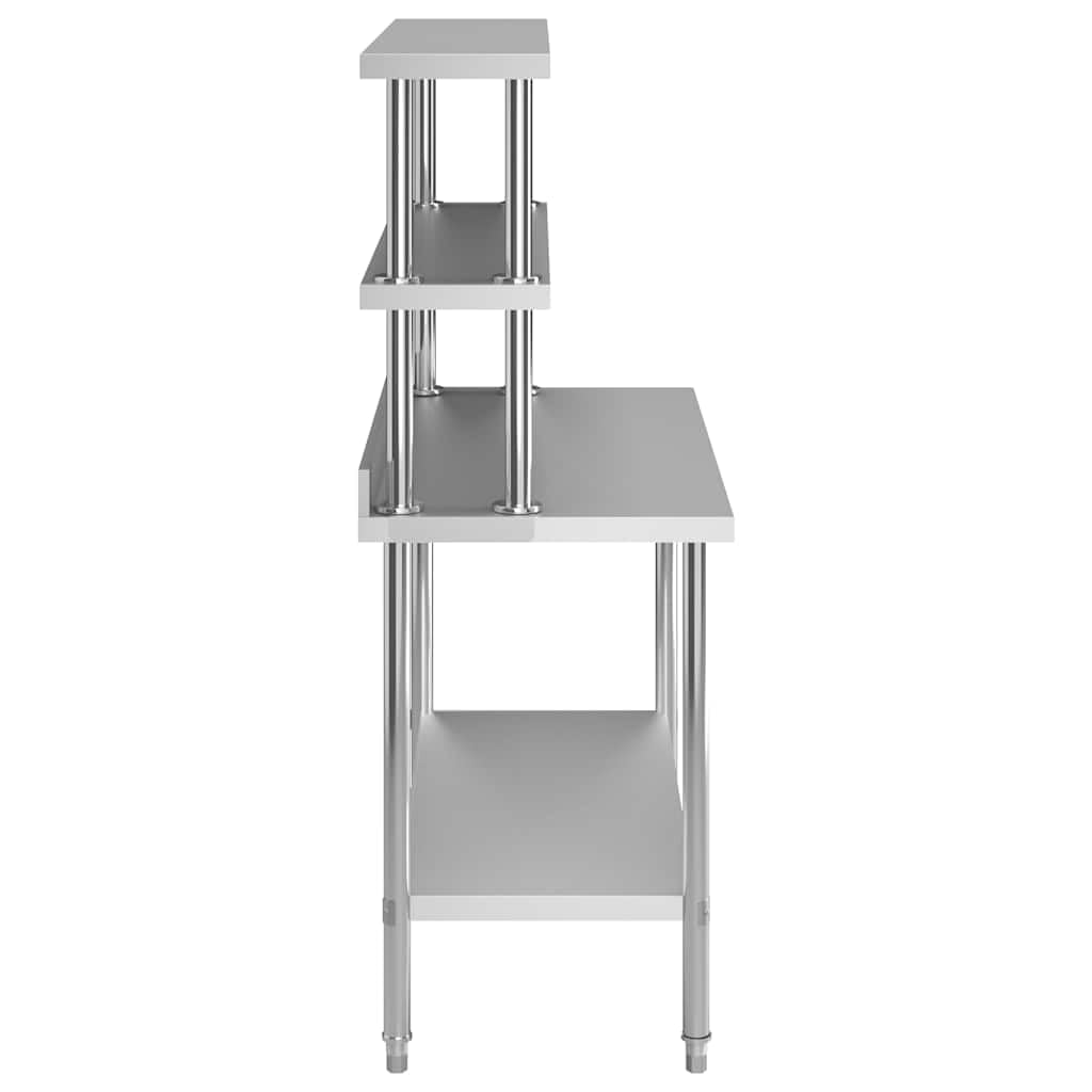 vidaXL Heim & Garten Arbeitstisch Edelstahl 120x60x93 Aufkantung