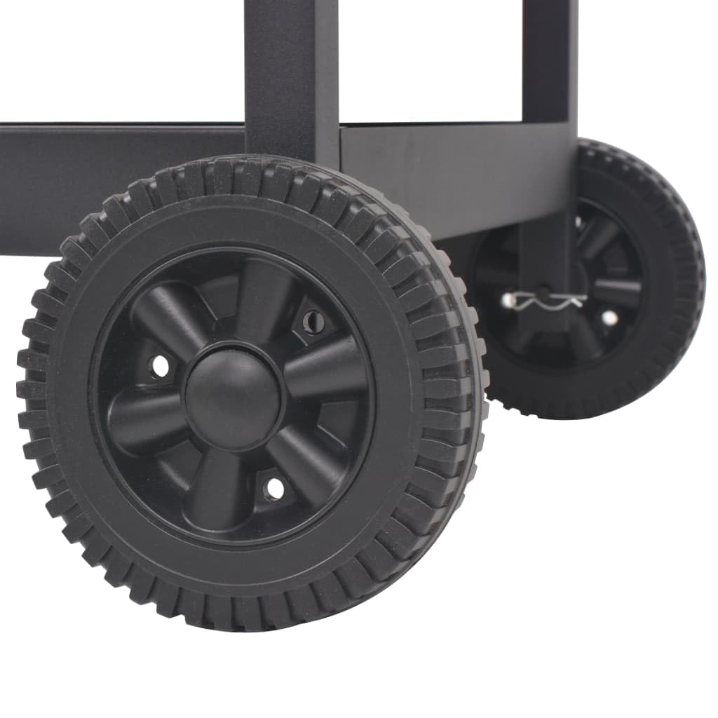 vidaXL Heim & Garten Holzkohlegrill Smoker Schwarz Ablage