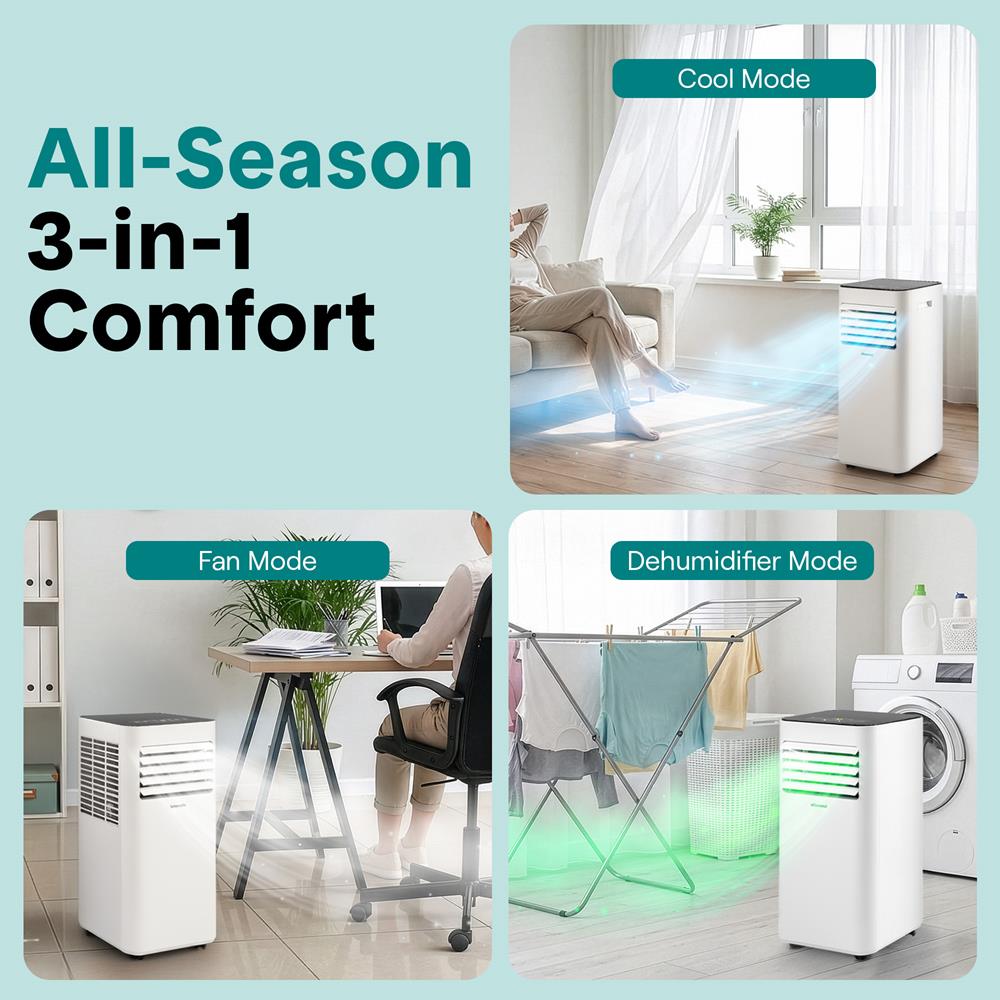Serenelife Portable AC Klimagerät 8000 BTU mit Entfeuchter