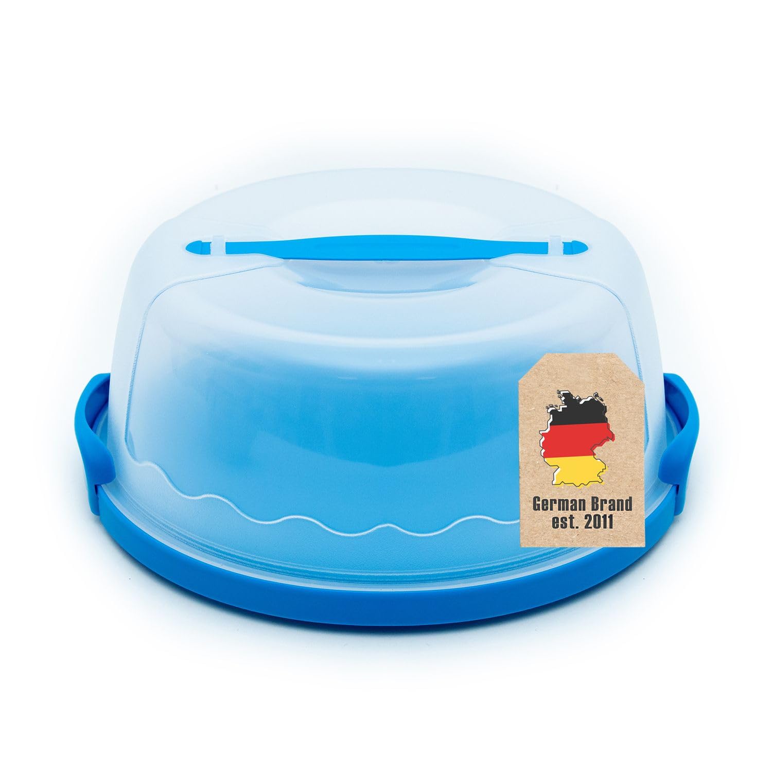Intirilife Kuchenbox Rund Blau Kunststoff 29,8 cm mit Griff