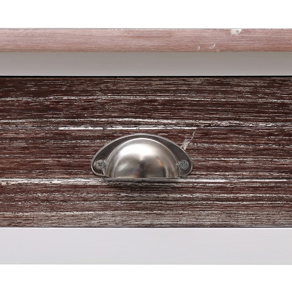 vidaXL Möbel Konsolentisch Braun 90 cm 2 Schubladen Holz