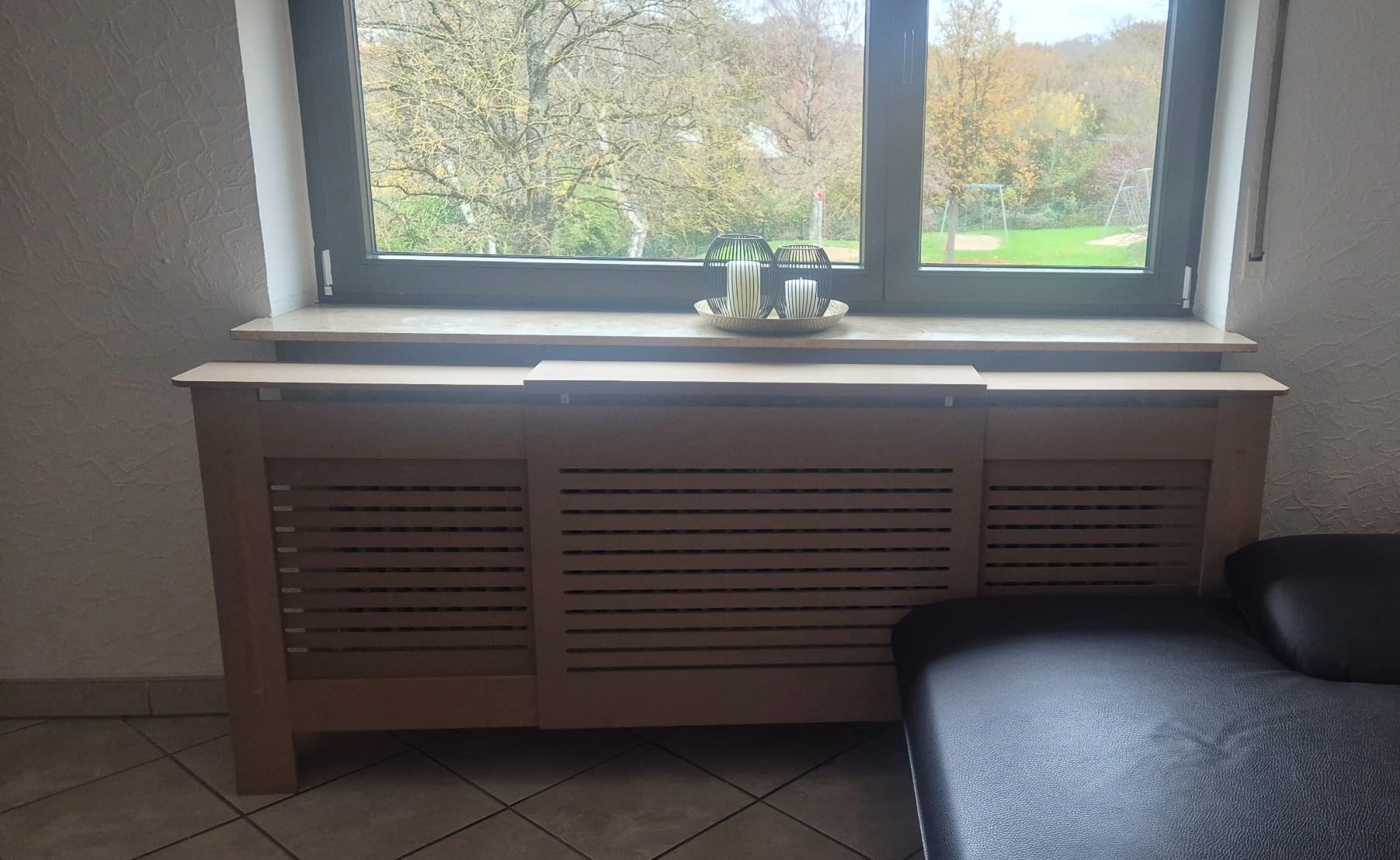 vidaXL Heimwerkerbedarf Heizkörperabdeckung 112 cm Weiß MDF
