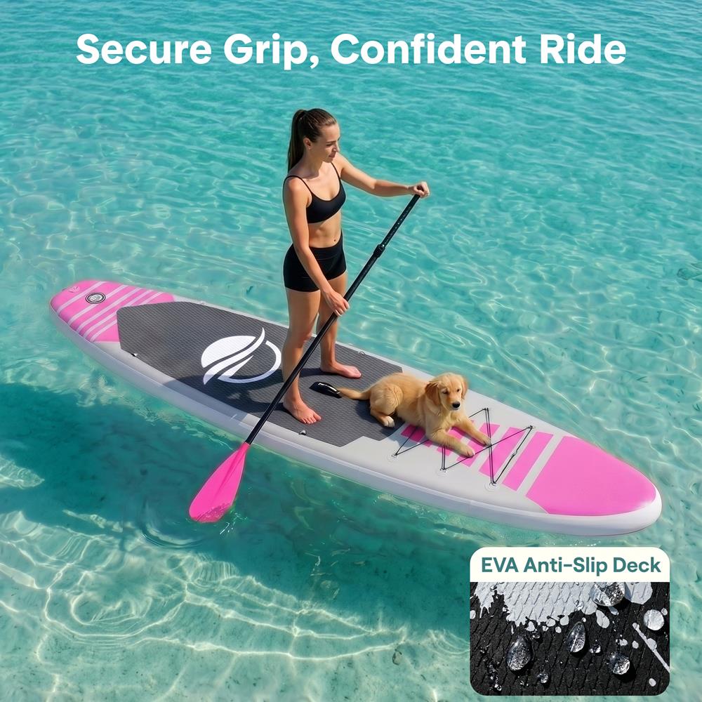 Serenelife SUP Board aufblasbar 10'6" PVC-Board mit Paddel-Set
