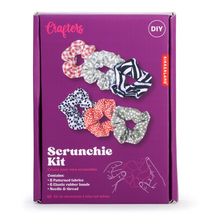 Kikkerland Crafters DIY Scrunchie Kit Haargummi Bastelset 6 Stoffe