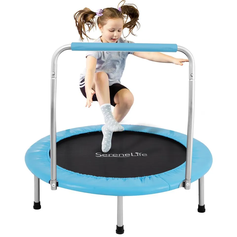 Serenelife SLELT367 Kinder-Trampolin federlos blau 91 cm
