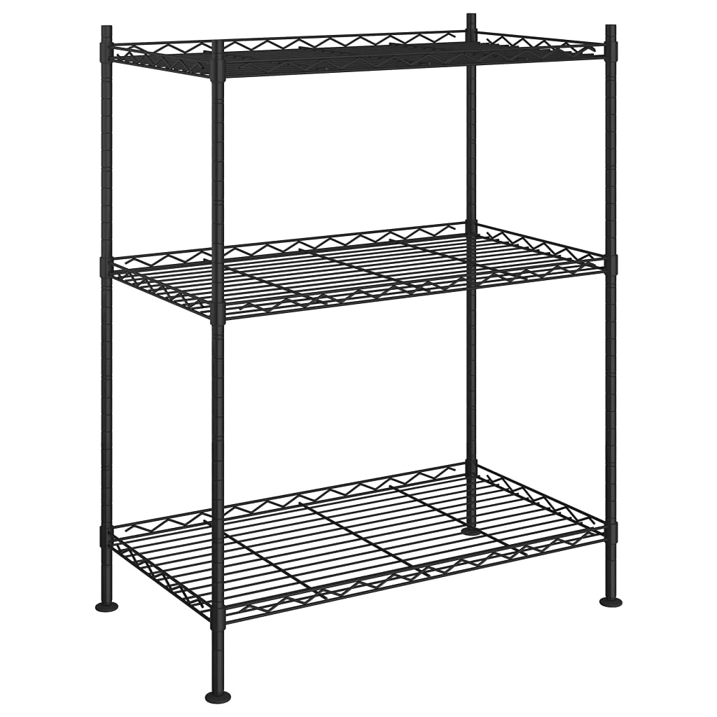 vidaXL Lagerregal Eisen schwarz 60x35x76cm 3 Böden