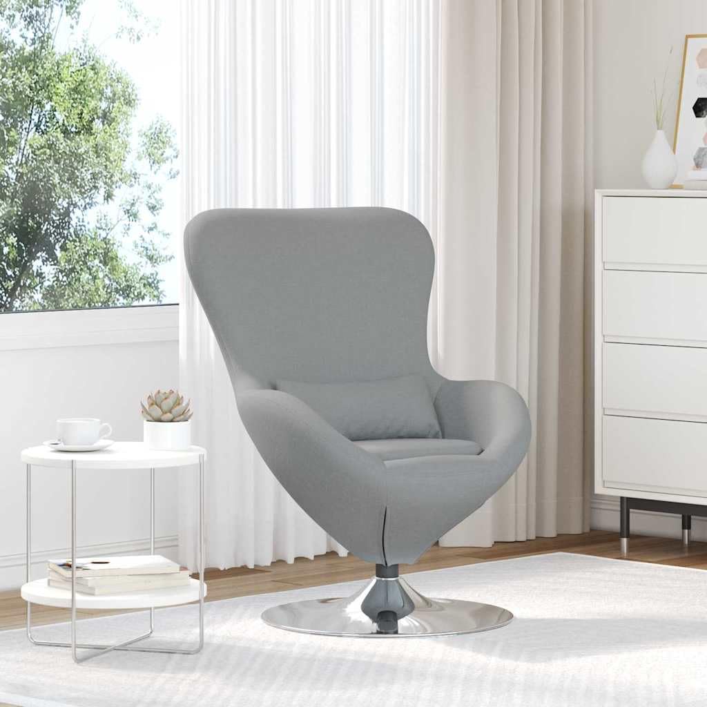 vidaXL Eiersessel Hellgrau 63x73x90 Dreh-Sessel Stoff