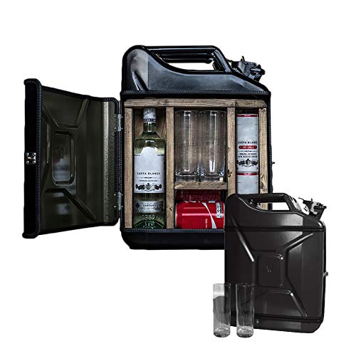Mikamax Jerrycan Mix Drink 20 l Kanisterbar Schwarz mit Gläsern