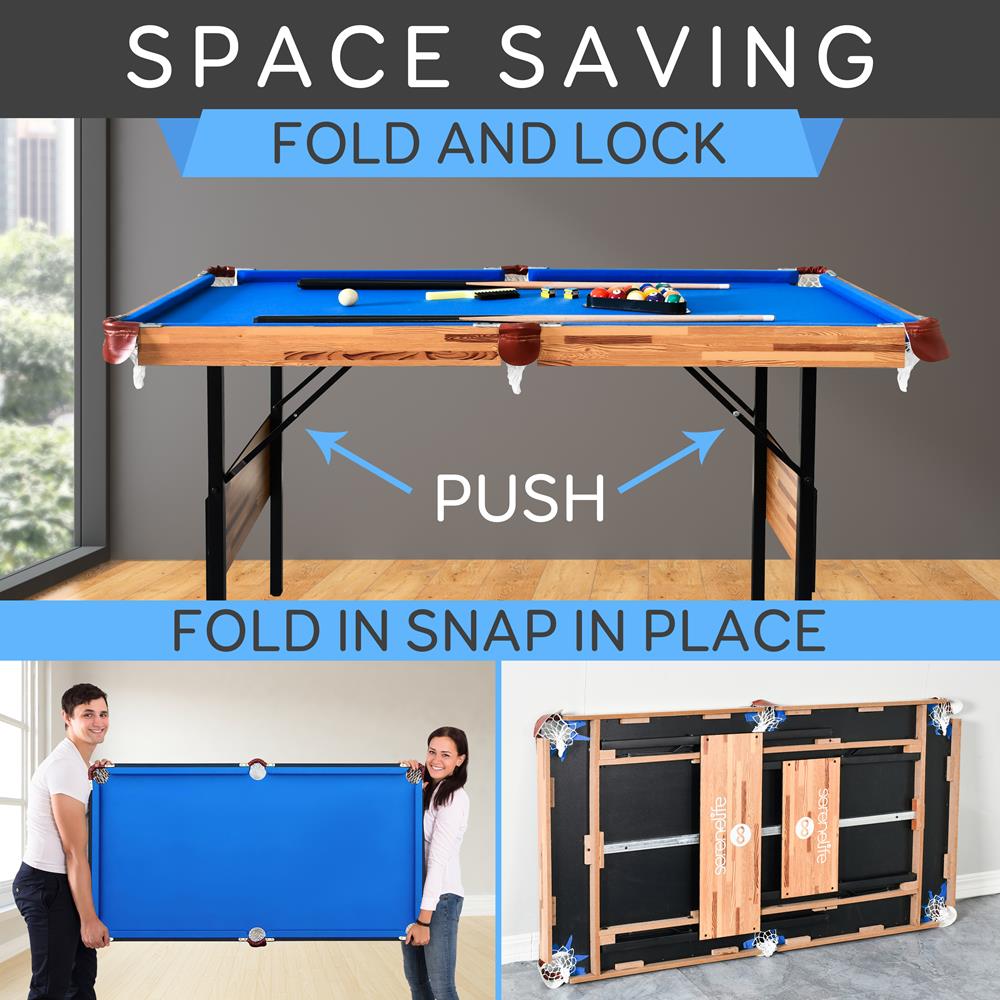 Serenelife Game Tables Billardtisch 4,5 ft klappbar mit Zubehör
