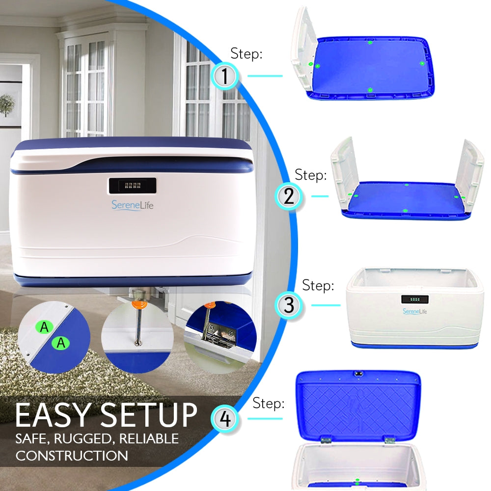 Serenelife SLSBIN10 Box Abschließbar 32 L Stapelbar