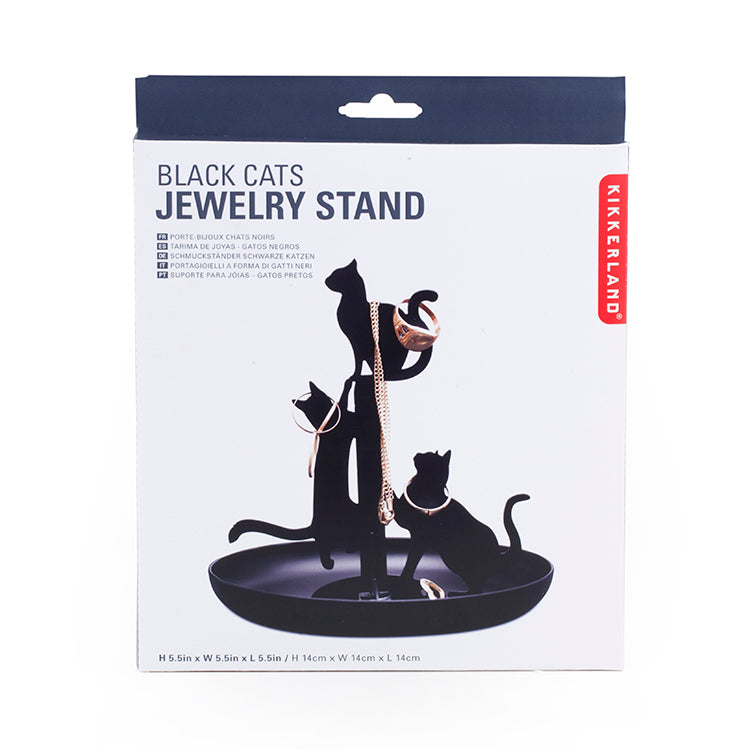 Kikkerland Home Black Cats Schmuckhalter Katzen schwarz