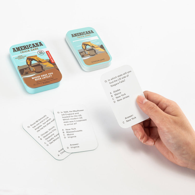 Kikkerland Play Americana Trivia Quizspiel Dose USA-Fragen