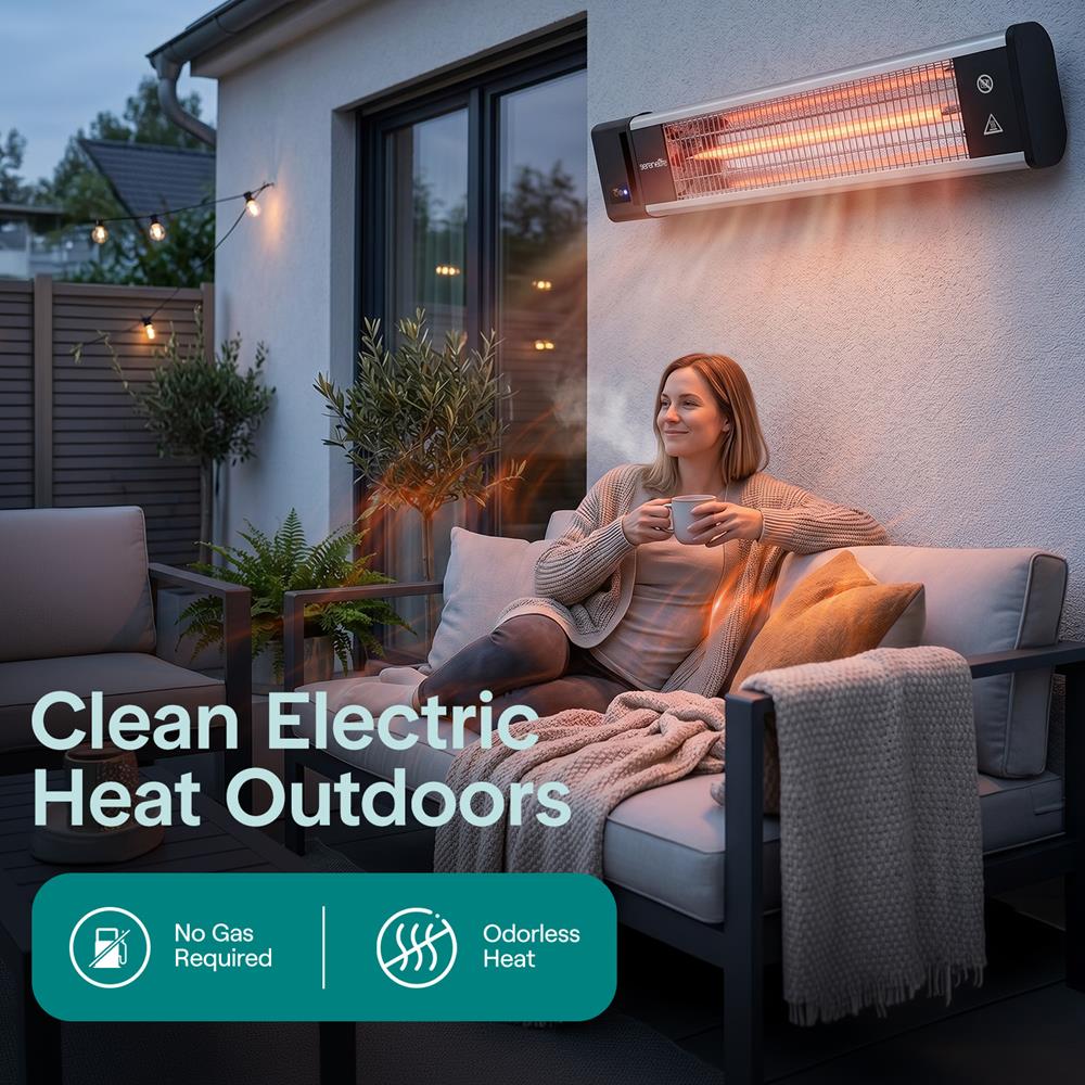 Serenelife Heater Terrassenheizer Wand 1500W Fernbedienung