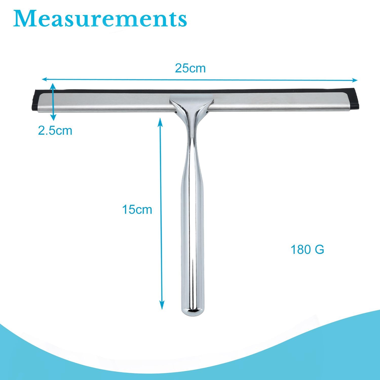 Intirilife Fensterabzieher Silber Edelstahl 25 cm