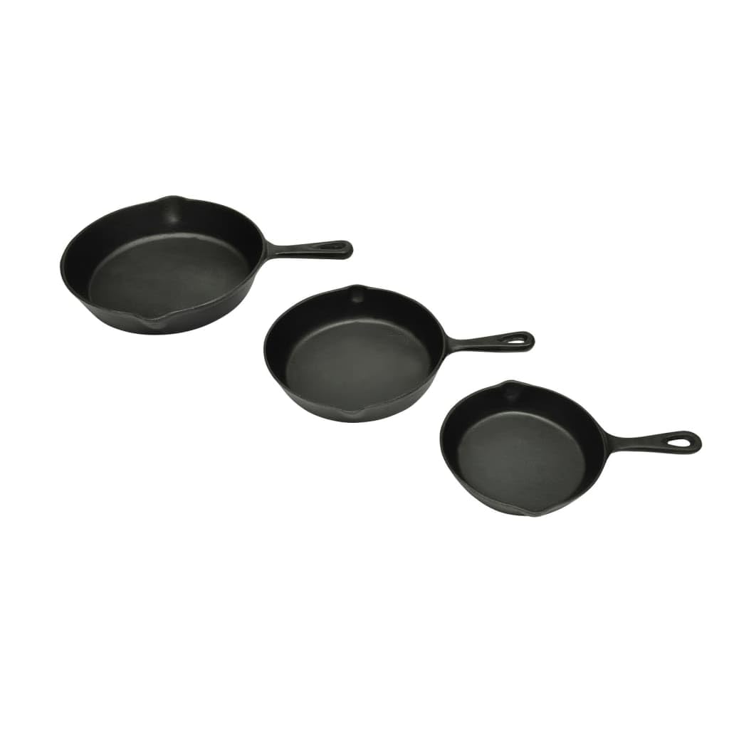 vidaXL Heim & Garten Steakpfannen Set Gusseisen 3-tlg 27 cm Induktion