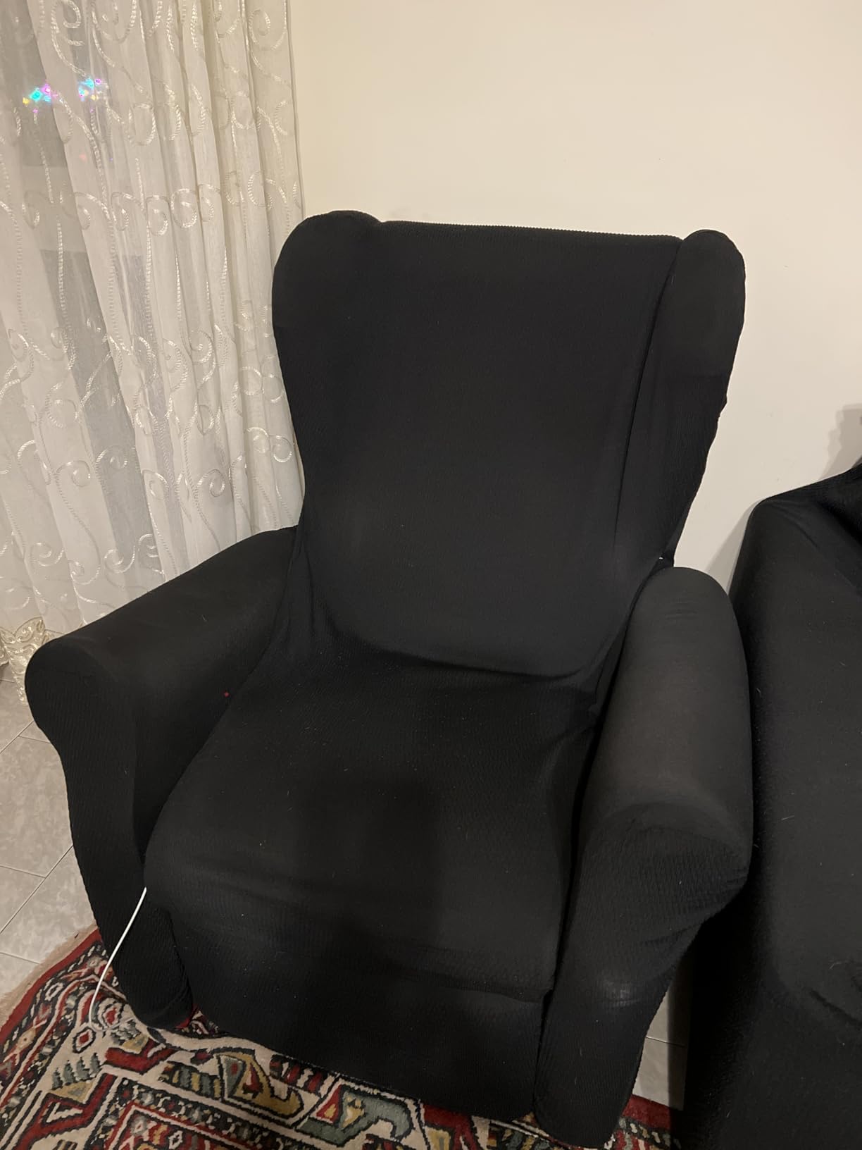 vidaXL Massagesessel Schwarz Stoff Liegefunktion Sessel
