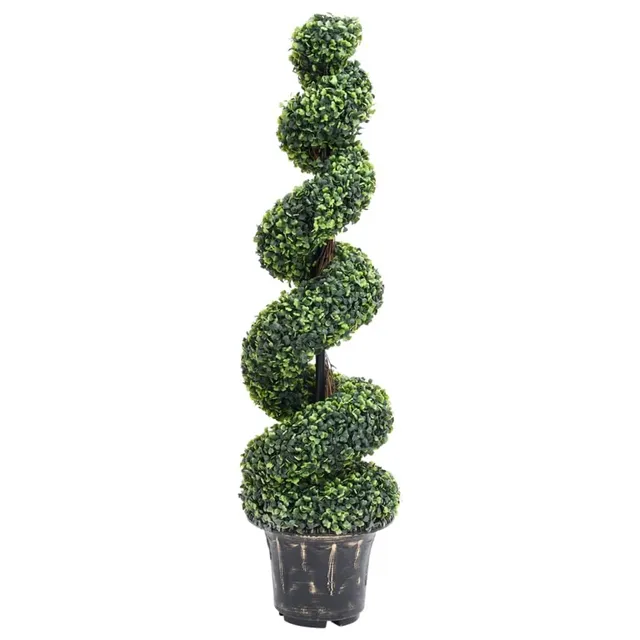 vidaXL Buchsbaum Spiralform Kunstpflanze 117 cm mit Topf