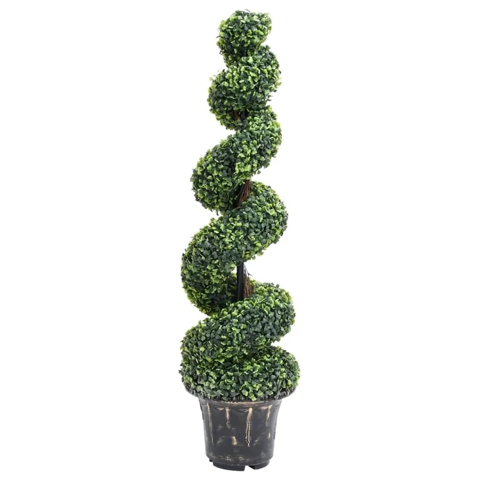 vidaXL Buchsbaum Spiralform Kunstpflanze 117 cm mit Topf