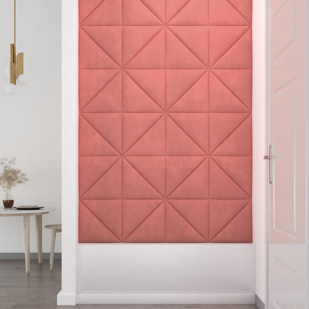 vidaXL Wandpaneele Rosa 12x 30x30cm Samt Schallschutz