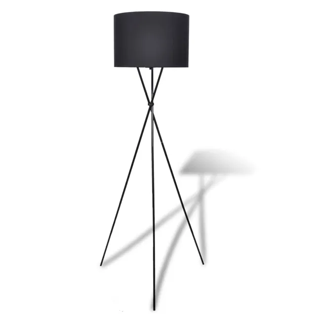 vidaXL Stehleuchte Schwarz Stoffschirm E27 139cm Fußschalter