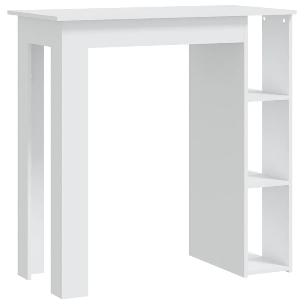 vidaXL Bartisch weiß 102x50x103,5 cm Holzwerkstoff mit Regal