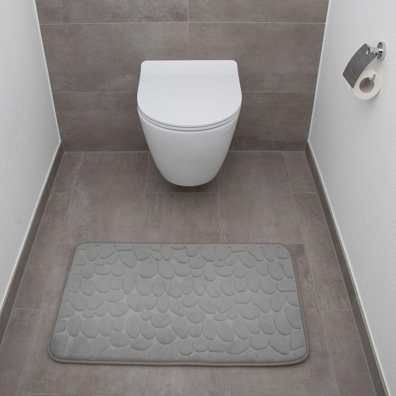 Intirilife Duschvorleger Grau 80x50 cm Memory-Schaum