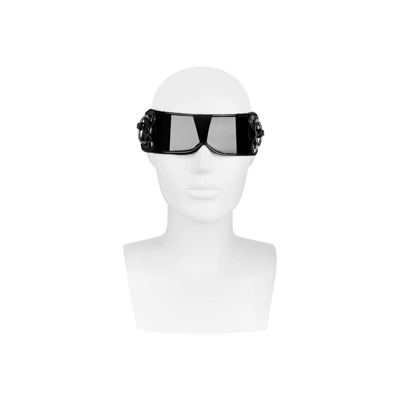 EIS BDSM Augenbinde schwarz Lackoptik verstellbar