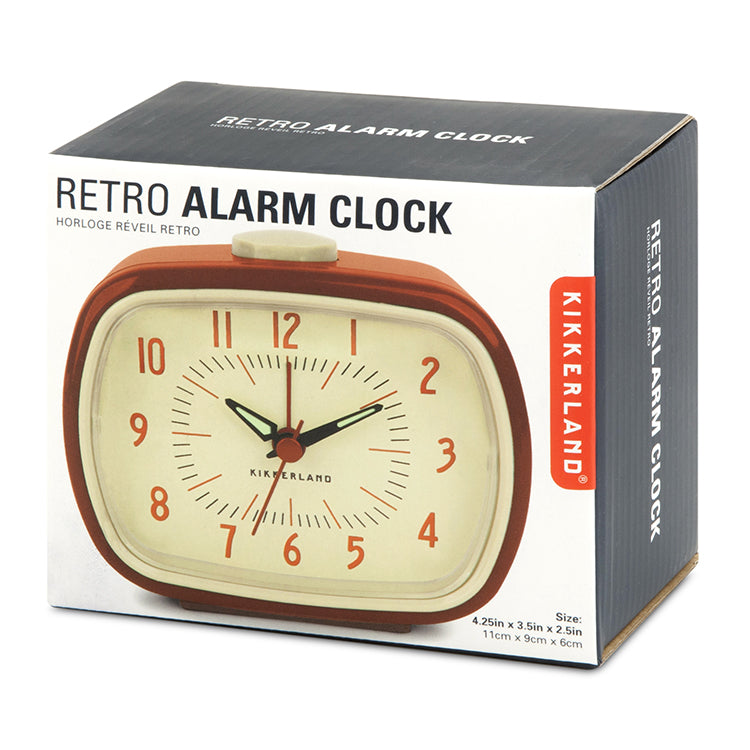 Kikkerland Home Retro Wecker rot mit Leuchtziffern