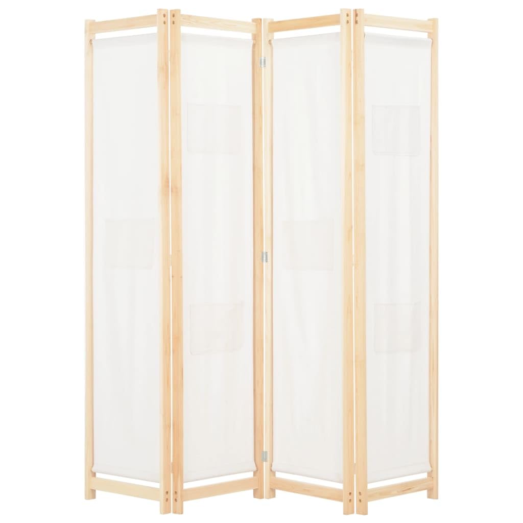 vidaXL Möbel Raumteiler Creme 5-teilig 200x170 cm Stoff