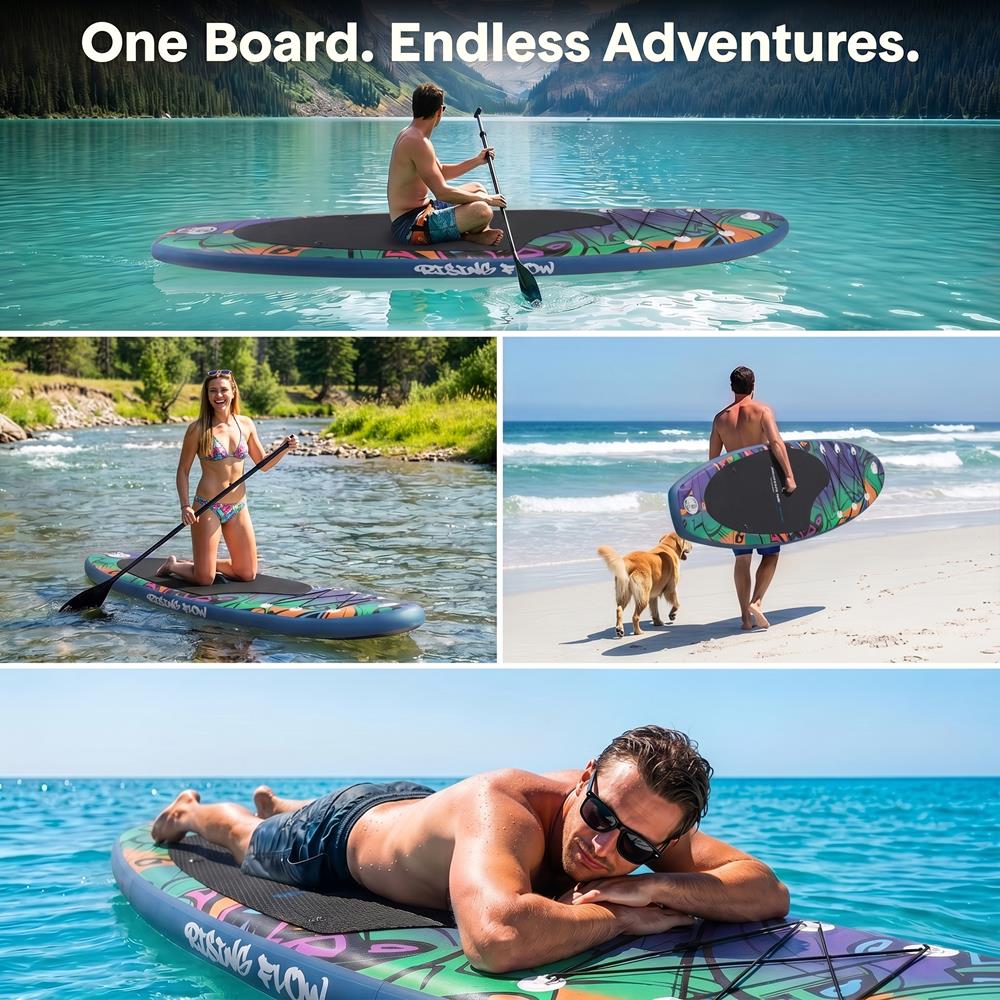 Serenelife SUP Board 10'6" Blau Aufblasbar Stand Up Paddle