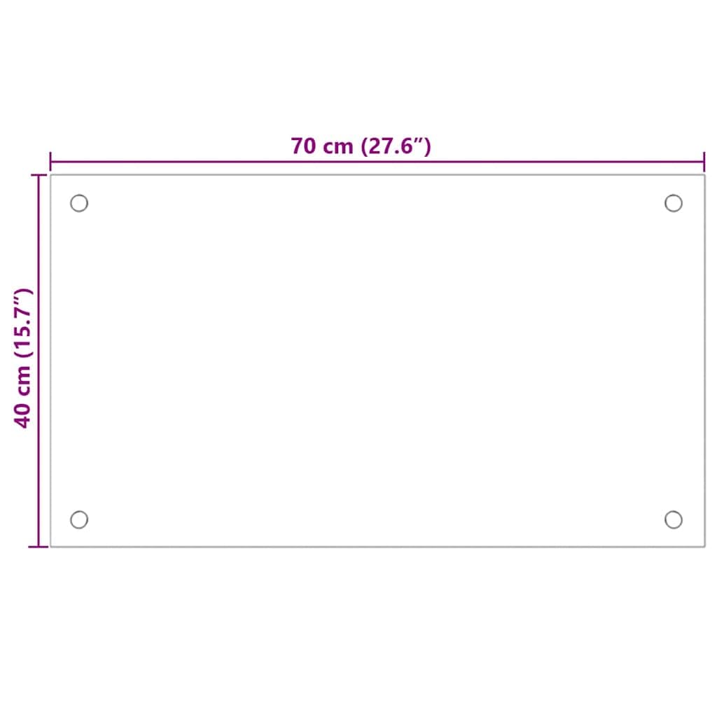vidaXL Heim & Garten Küchenrückwand Hartglas 70x40 Milchweiß