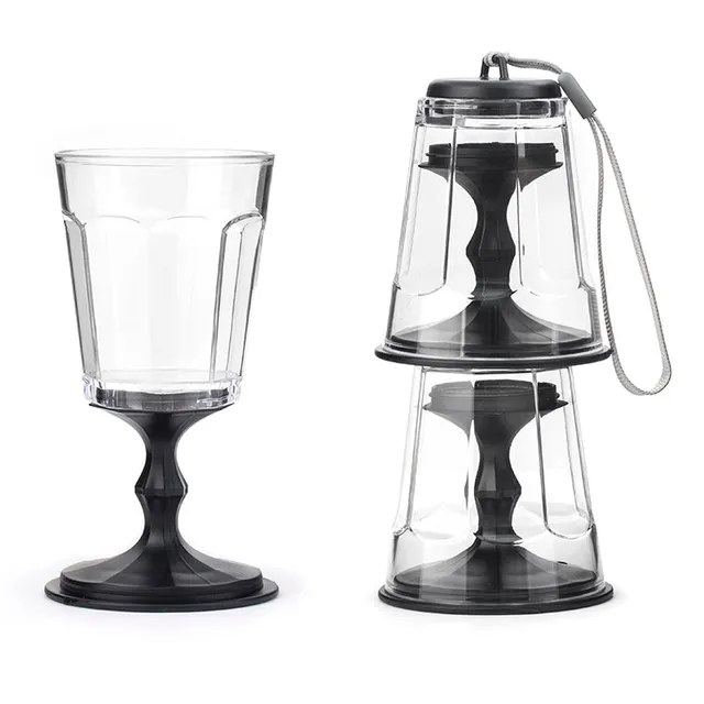 Kikkerland Kitchen Weingläser stapelbar 2er Set Picknick