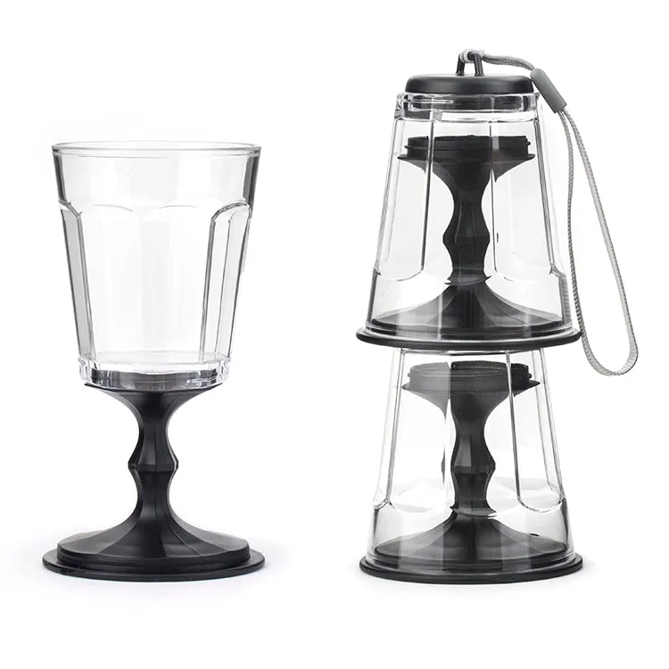 Kikkerland Kitchen Weingläser stapelbar 2er Set Picknick