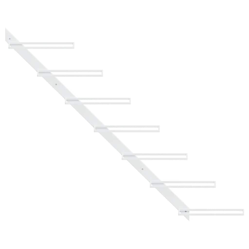 vidaXL Möbel Wand Weinregal Weiß Metall für 7 Flaschen 88cm