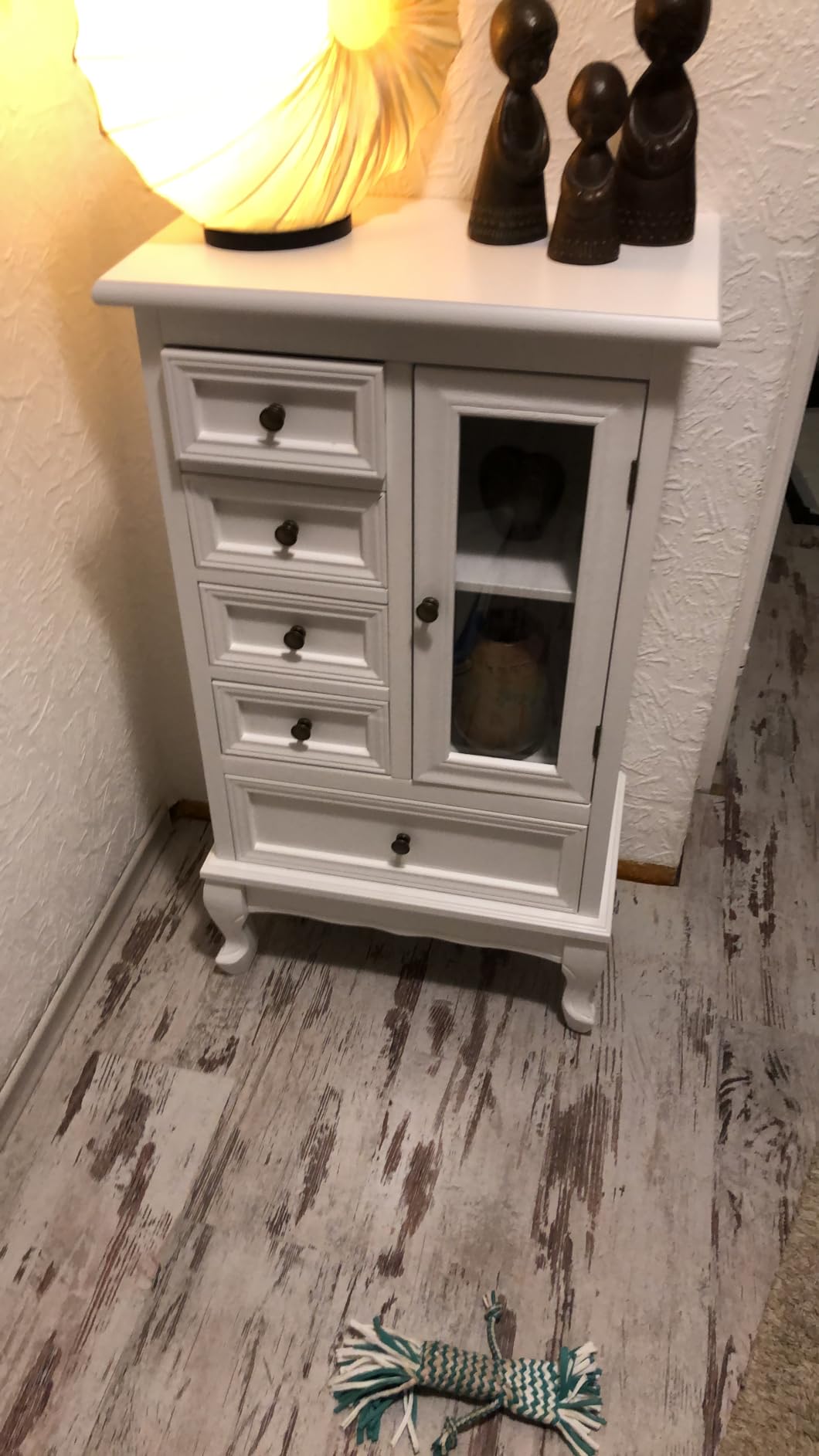 vidaXL Möbel Schrank 5 Schubladen Weiß MDF