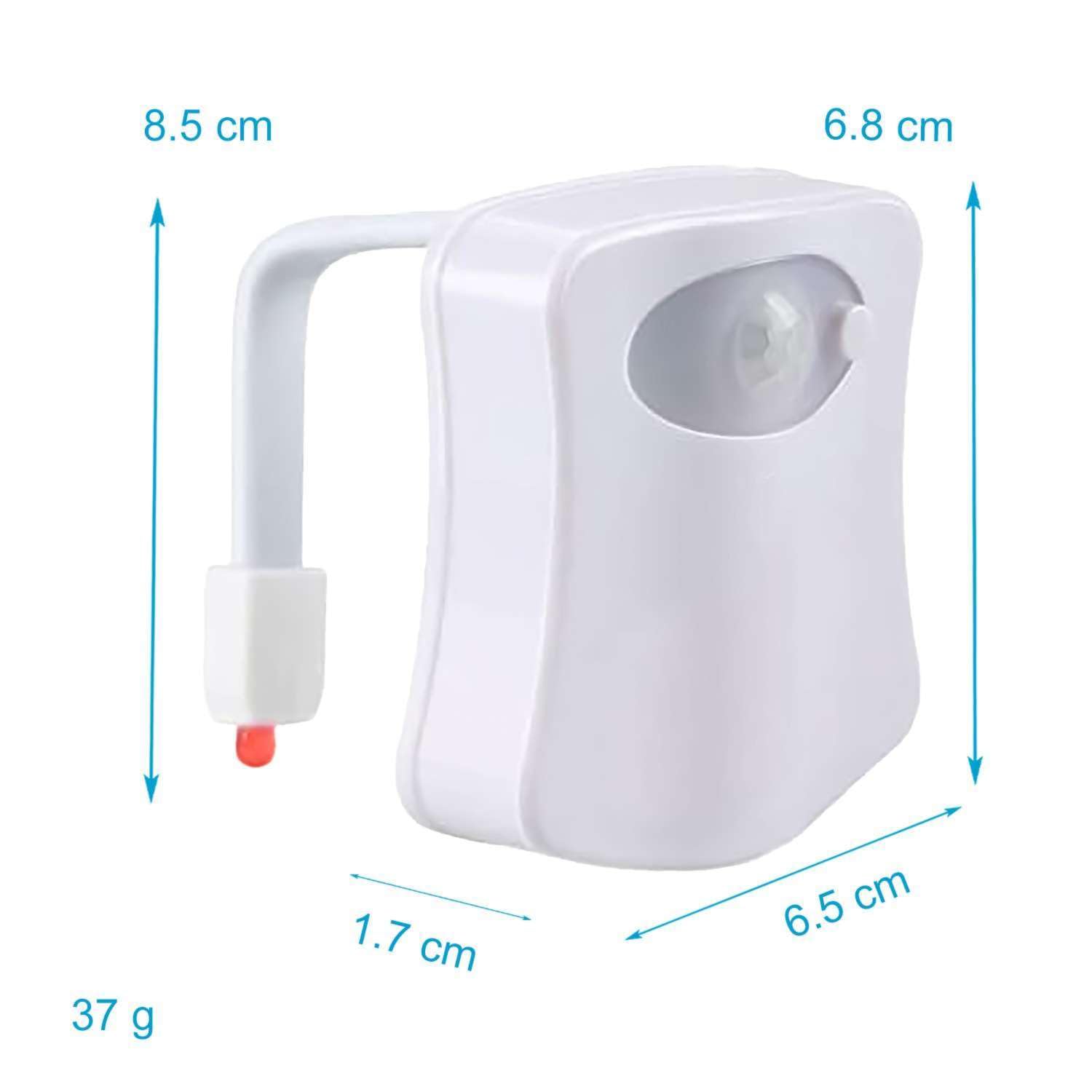 Intirilife Bad LED Toilettenlicht Weiß Bewegungsmelder 8 Farben