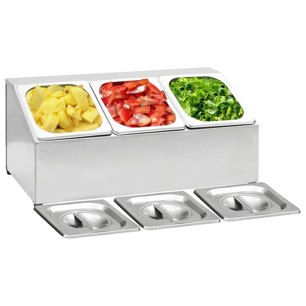 vidaXL Gastronorm-Ständer GN 1/6 Edelstahl 49,7cm 3er