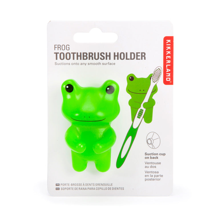 Kikkerland Frosch Zahnbürstenhalter mit Saugnapf grün