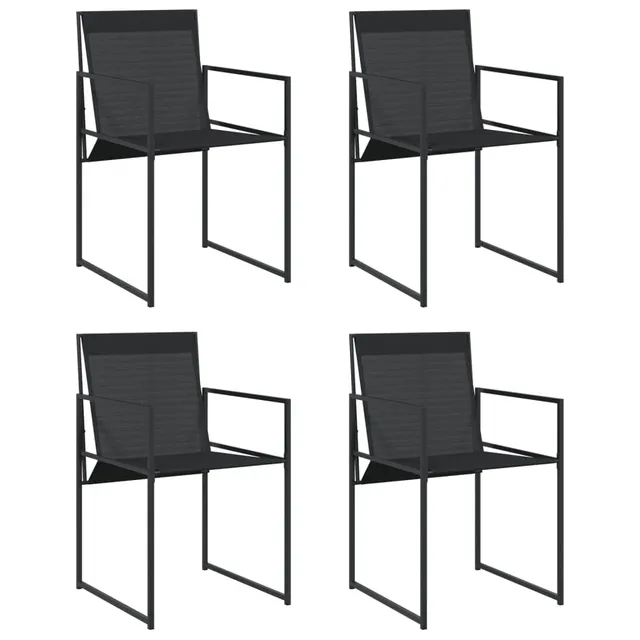 vidaXL Gartenstühle Schwarz 4 Stk. Stahl Textilene Klappbar