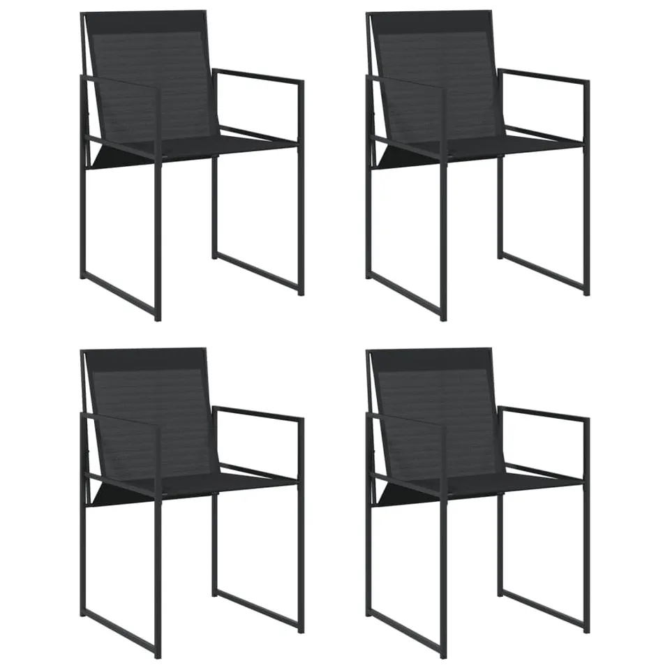 vidaXL Gartenstühle Schwarz 4 Stk. Stahl Textilene Klappbar