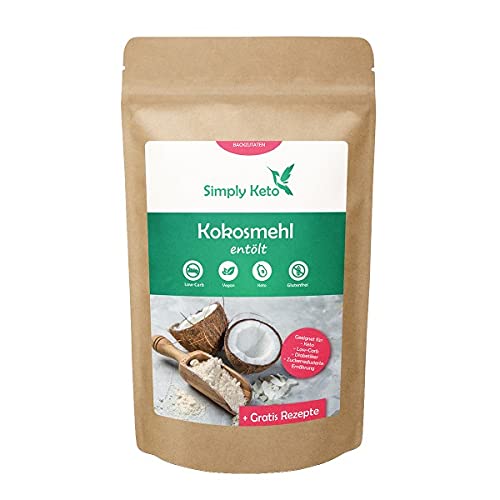 Simply Keto Backzutaten Kokosmehl entölt Bio 500g glutenfrei
