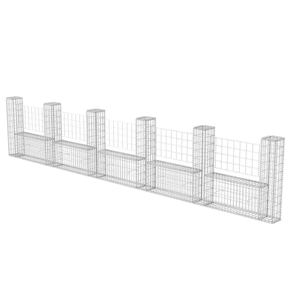 vidaXL Gabionenkorb U-Form Stahl Gabione 570x20x100 cm